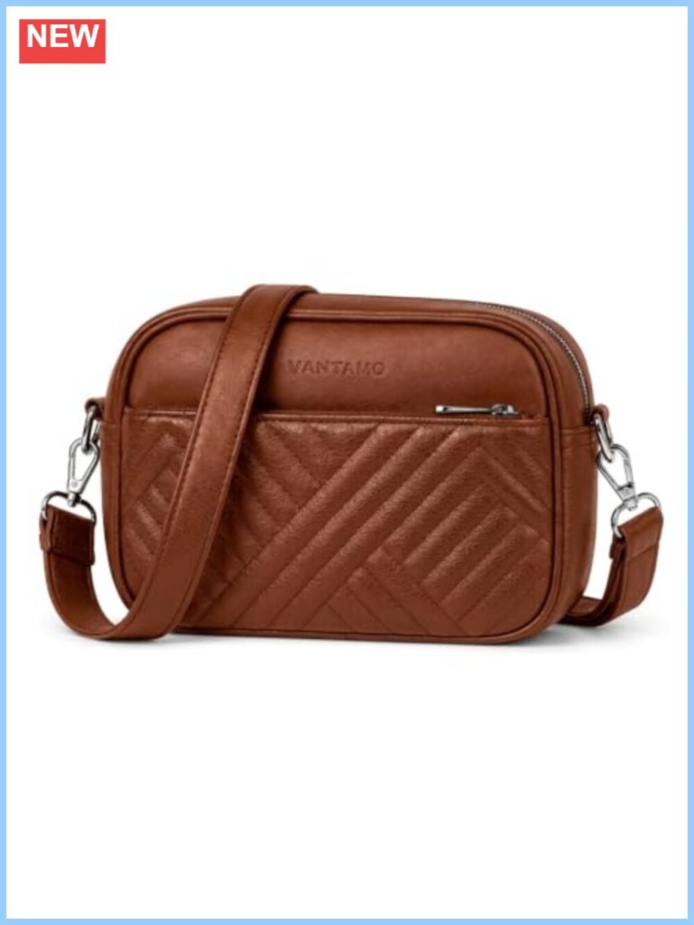 Vantamo Quilted Crossbody Bag Faux Leather RFID Anti-Theft